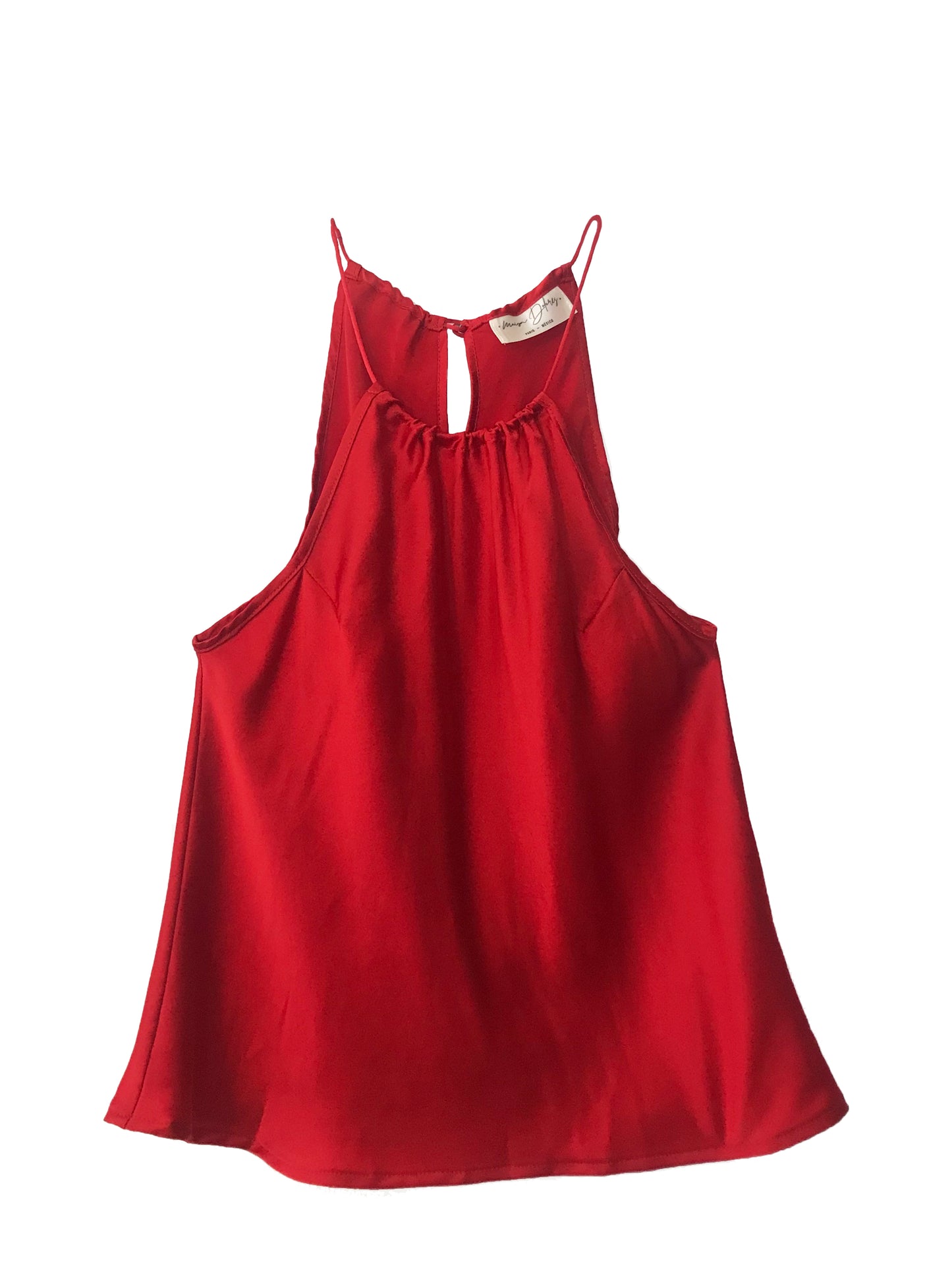 The glossy silk tank top - rouge